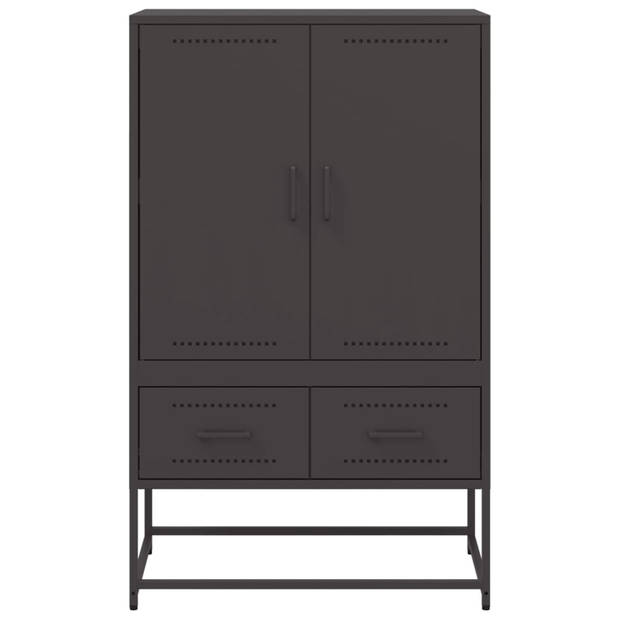 vidaXL Hoge kast 68x39x111,5 cm staal zwart