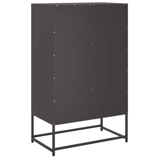 vidaXL Hoge kast 68x39x111,5 cm staal zwart