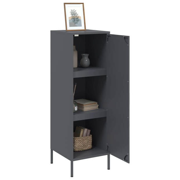 vidaXL Hoge kast 36x39x113 cm staal antracietkleurig