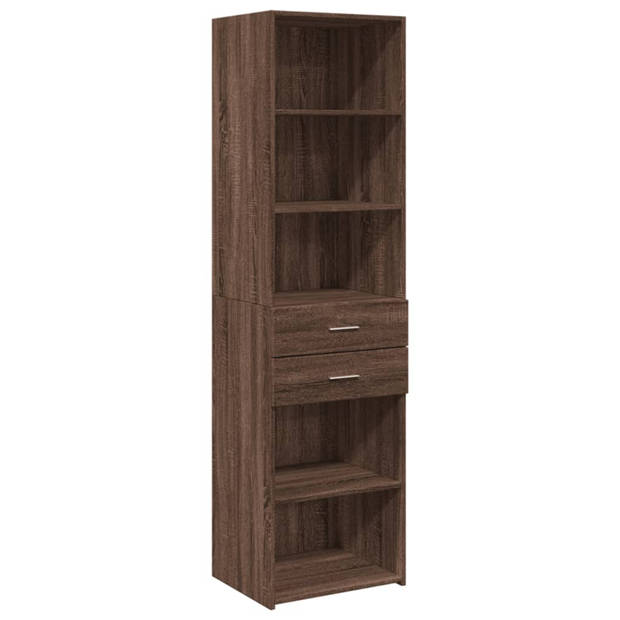 vidaXL Hoge kast 50x42,5x185 cm bewerkt hout bruin eikenkleur