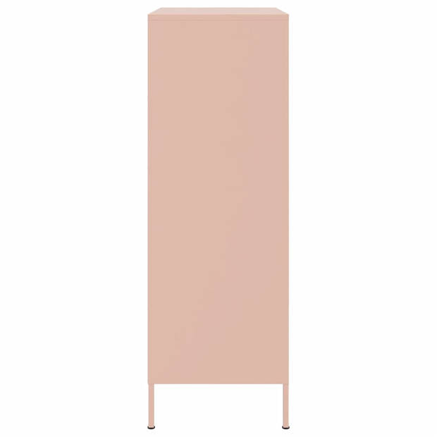 vidaXL Hoge kast 68x39x113 cm staal roze