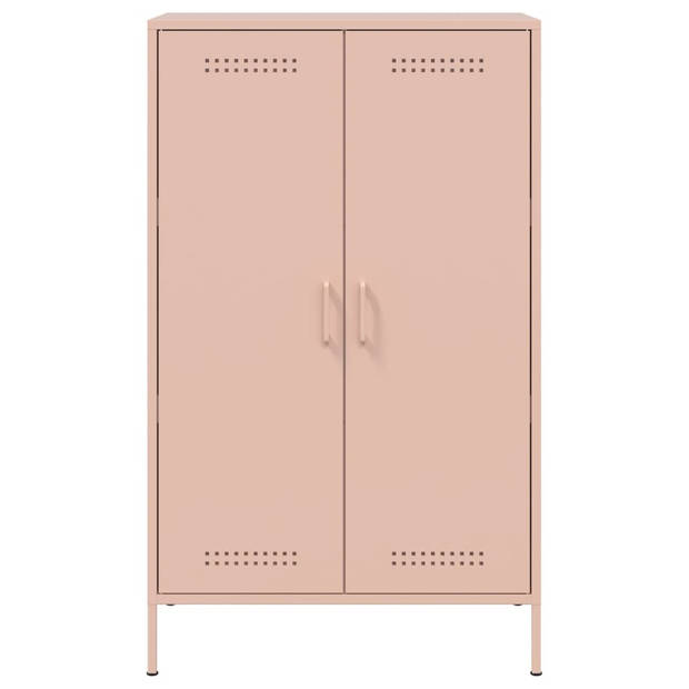 vidaXL Hoge kast 68x39x113 cm staal roze