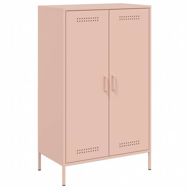 vidaXL Hoge kast 68x39x113 cm staal roze