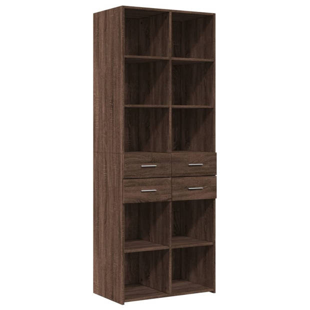 vidaXL Hoge kast 70x42,5x185 cm bewerkt hout bruin eikenkleurig