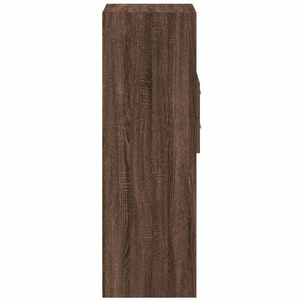 vidaXL Hoge kast 50x42,5x124 cm bewerkt hout bruin eikenkleurig