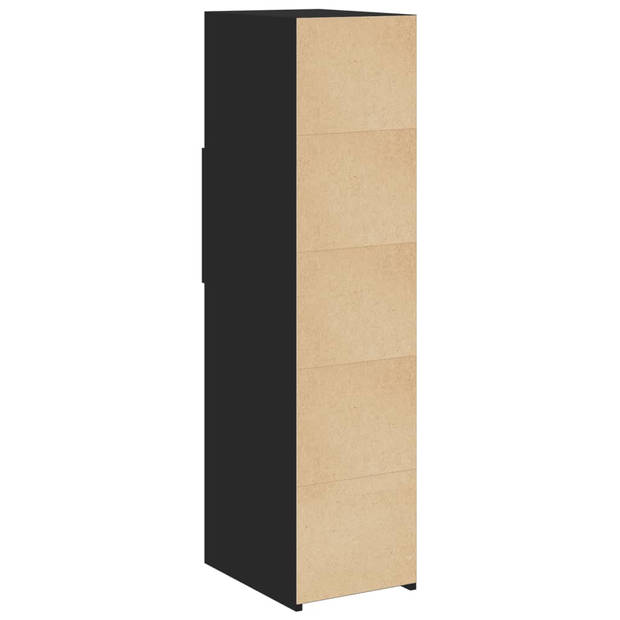 vidaXL Hoge kast 30x42,5x124 cm bewerkt hout zwart