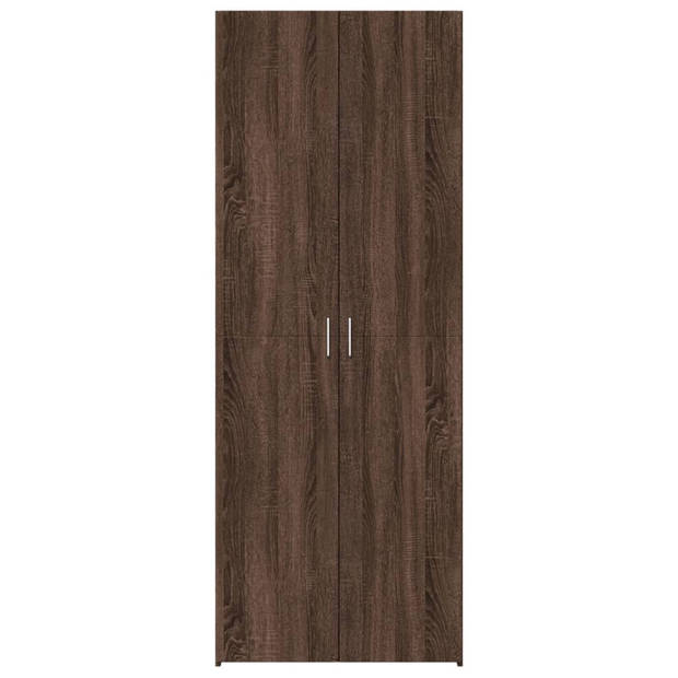 vidaXL Hoge kast 70x42,5x185 cm bewerkt hout bruin eikenkleurig