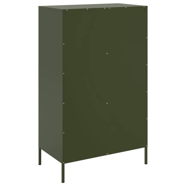 vidaXL Hoge kast 68x39x113 cm staal olijfgroen