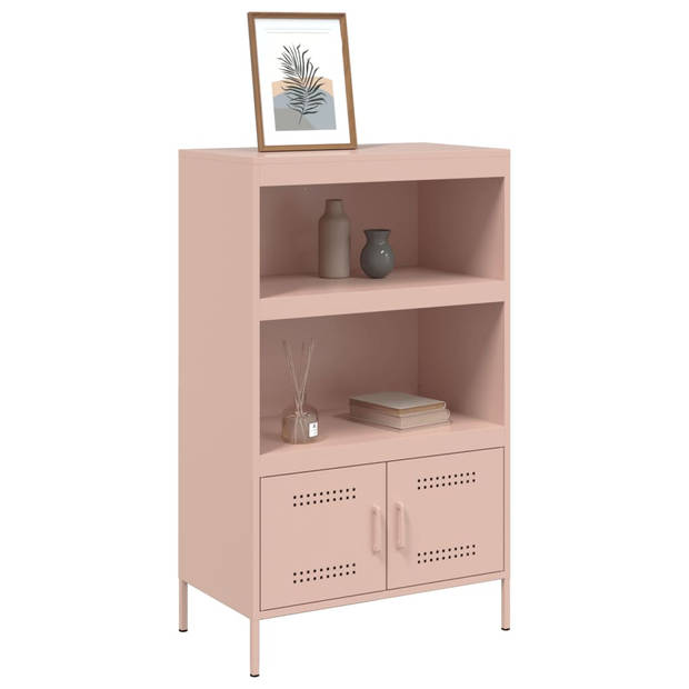 vidaXL Hoge kast 68x39x113 cm staal roze