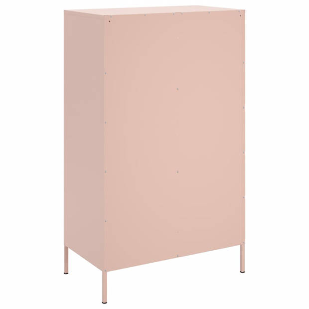 vidaXL Hoge kast 68x39x113 cm staal roze