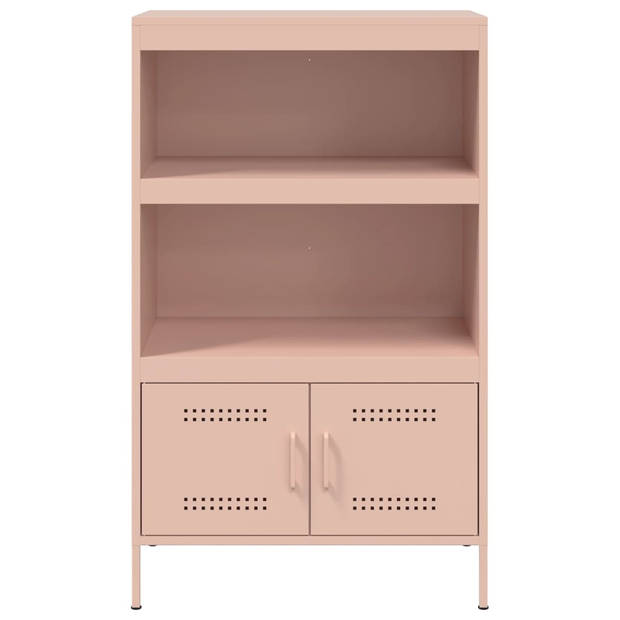 vidaXL Hoge kast 68x39x113 cm staal roze