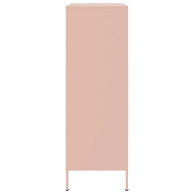 vidaXL Hoge kast 68x39x113 cm staal roze