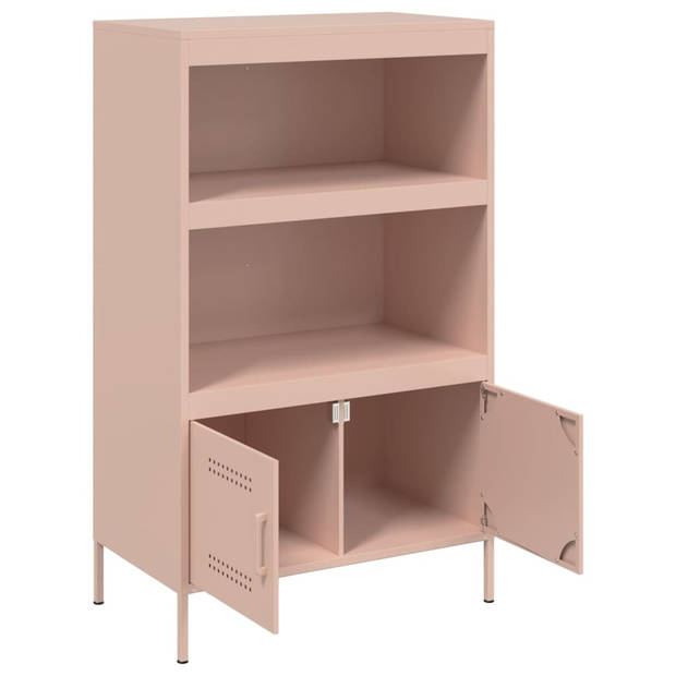 vidaXL Hoge kast 68x39x113 cm staal roze