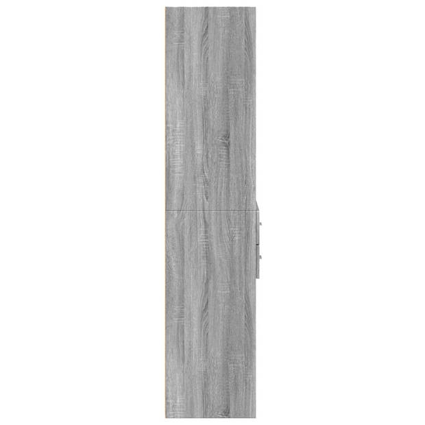 vidaXL Hoge kast 70x42,5x185 cm bewerkt hout grijs sonoma eikenkleurig