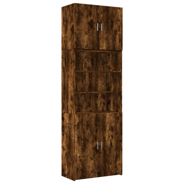 vidaXL Hoge kast 80x42,5x249 cm bewerkt hout gerookt eikenkleurig