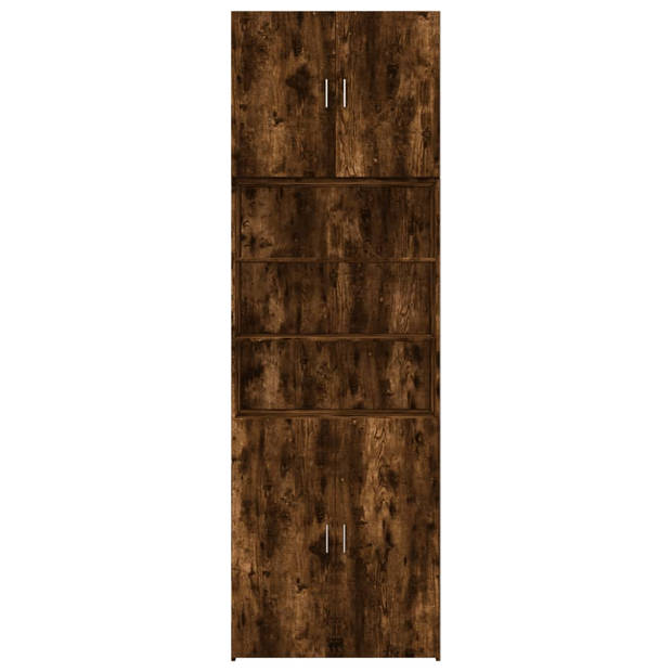 vidaXL Hoge kast 80x42,5x249 cm bewerkt hout gerookt eikenkleurig