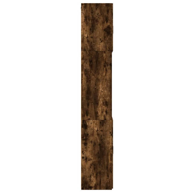 vidaXL Hoge kast 80x42,5x249 cm bewerkt hout gerookt eikenkleurig