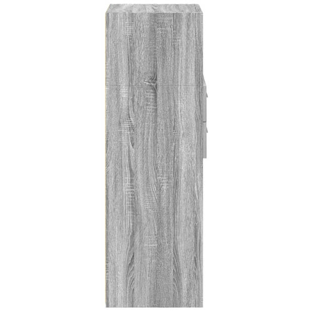 vidaXL Hoge kast 40x42,5x124 cm bewerkt hout grijs sonoma eikenkleurig