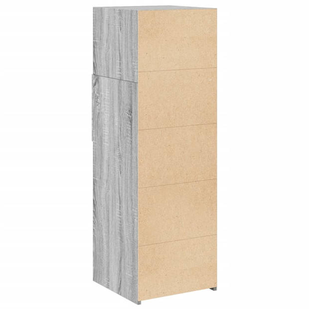 vidaXL Hoge kast 40x42,5x124 cm bewerkt hout grijs sonoma eikenkleurig