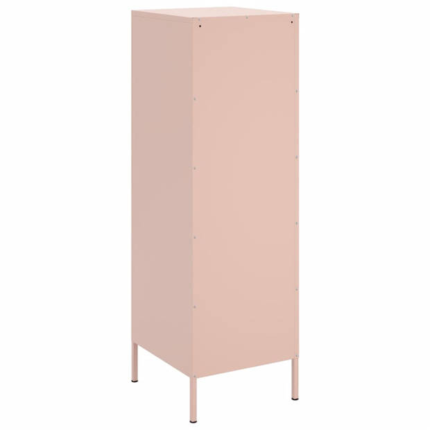 vidaXL Hoge kast 36x39x113 cm staal roze