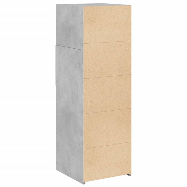 vidaXL Hoge kast 40x42,5x124 cm bewerkt hout betongrijs