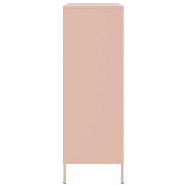 vidaXL Hoge kast 68x39x113 cm staal roze