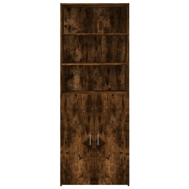 vidaXL Hoge kast 70x42,5x185 cm bewerkt hout gerookt eikenkleurig