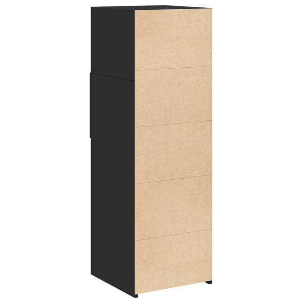 vidaXL Hoge kast 40x42,5x124 cm bewerkt hout zwart