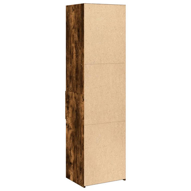 vidaXL Hoge kast 50x42,5x185 cm bewerkt hout gerookt eikenkleurig