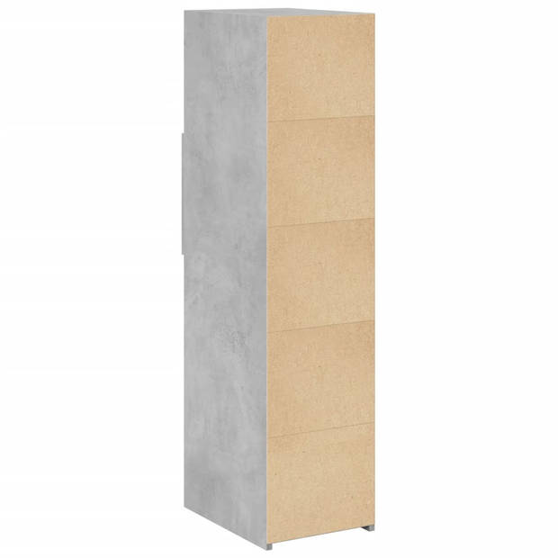 vidaXL Hoge kast 30x42,5x124 cm bewerkt hout betongrijs