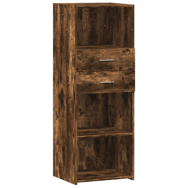 vidaXL Hoge kast 45x42,5x124 cm bewerkt hout gerookt eikenkleurig