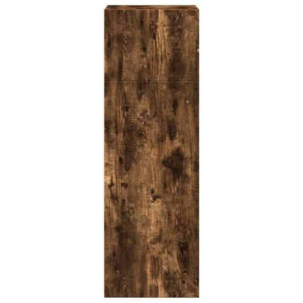 vidaXL Hoge kast 45x41x124 cm bewerkt hout gerookt eikenkleurig