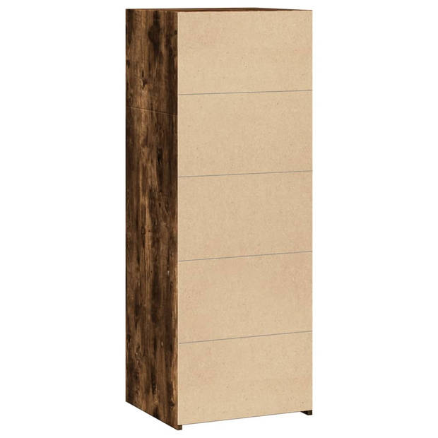 vidaXL Hoge kast 45x41x124 cm bewerkt hout gerookt eikenkleurig