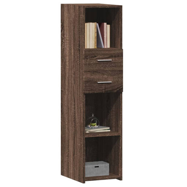 vidaXL Hoge kast 30x42,5x124 cm bewerkt hout bruin eikenkleurig