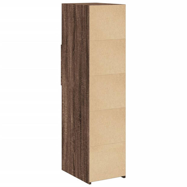 vidaXL Hoge kast 30x42,5x124 cm bewerkt hout bruin eikenkleurig