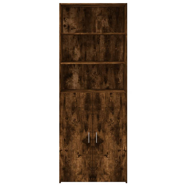 vidaXL Hoge kast 80x42,5x185 cm bewerkt hout gerookt eikenkleurig