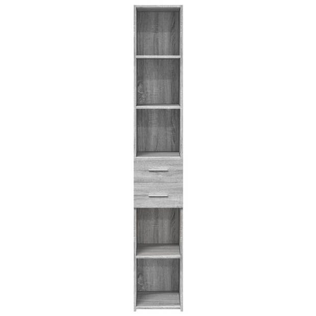 vidaXL Hoge kast 30x42,5x185 cm bewerkt hout grijs sonoma eikenkleur