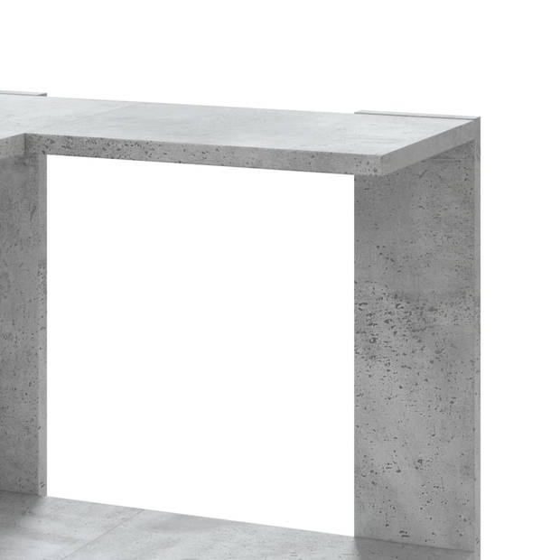 vidaXL Boekenkast 3-laags hoek 50x50x102 cm bewerkt hout betongrijs