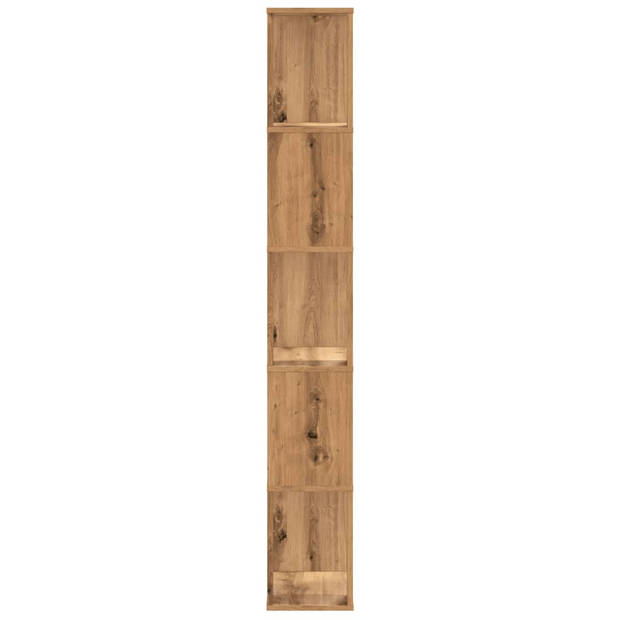 vidaXL Boekenkast 5-laags 45x23,5x162,5 cm hout artisanaal eikenkleur