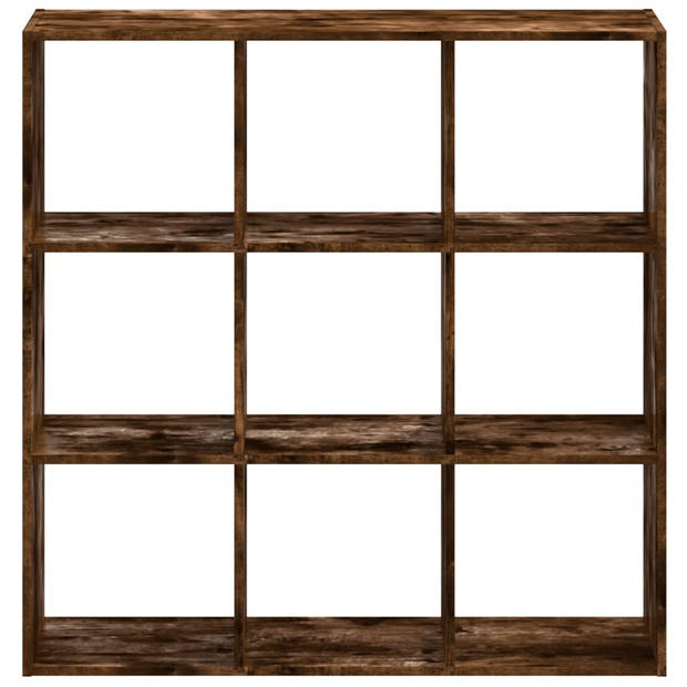 vidaXL Boekenkast 102x32x102 cm bewerkt hout gerookt eikenkleurig