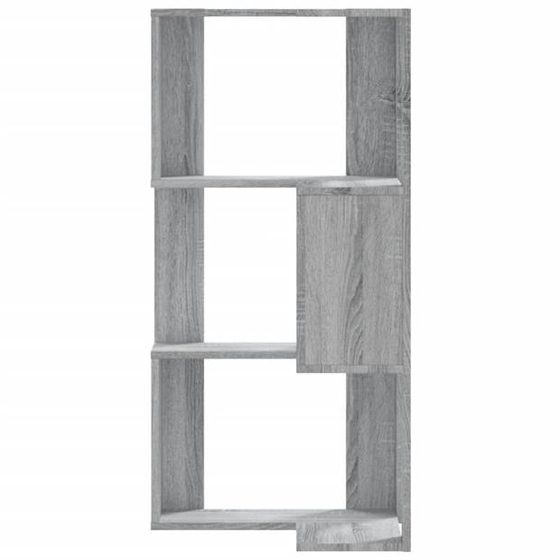 vidaXL Boekenkast 3-laags hoek 50x50x102 cm bewerkt hout grijs sonoma