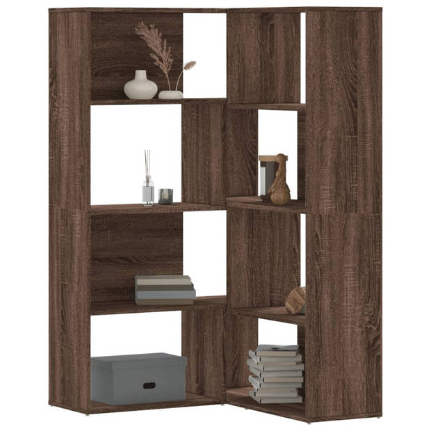 vidaXL Boekenkast 4-laags hoek 85x85x140 cm bewerkt hout bruin eiken