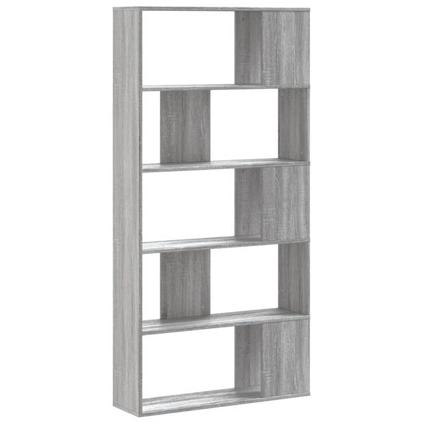 vidaXL Boekenkast 5-laags 80,5x23,5x162,5 cm bewerkt hout grijs sonoma