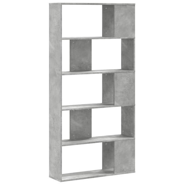 vidaXL Boekenkast 5-laags 80,5x23,5x162,5 cm bewerkt hout betongrijs