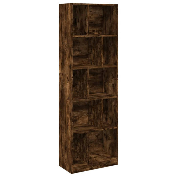 vidaXL Boekenkast 57x28,5x174 cm bewerkt hout gerookt eikenkleurig