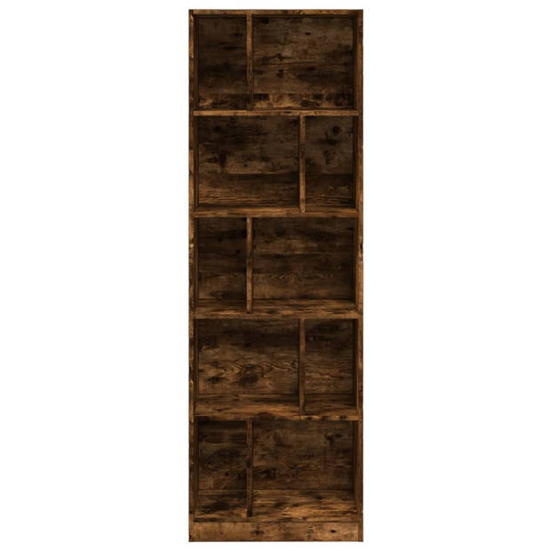 vidaXL Boekenkast 57x28,5x174 cm bewerkt hout gerookt eikenkleurig