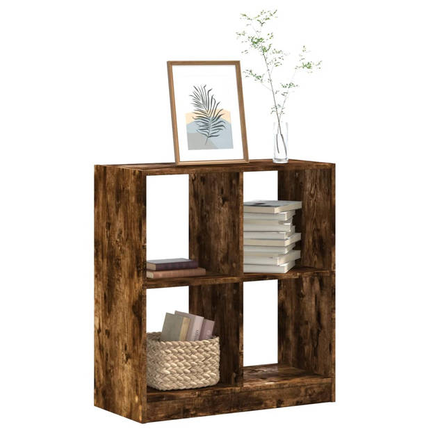 vidaXL Boekenkast 68,5x32x75 cm bewerkt hout gerookt eikenkleurig