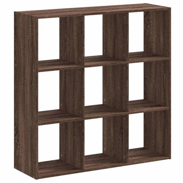 vidaXL Boekenkast 102x32x102 cm bewerkt hout bruin eikenkleur