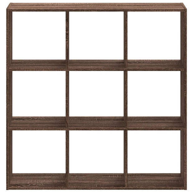 vidaXL Boekenkast 102x32x102 cm bewerkt hout bruin eikenkleur