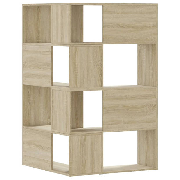 vidaXL Boekenkast 4-laags hoek 85x85x140 cm bewerkt hout sonoma eiken